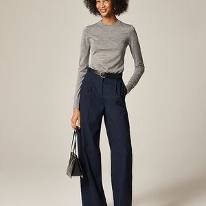 J Crew Carolyn Fitted Merino Wool Sweater In Heather Graphite Size Med